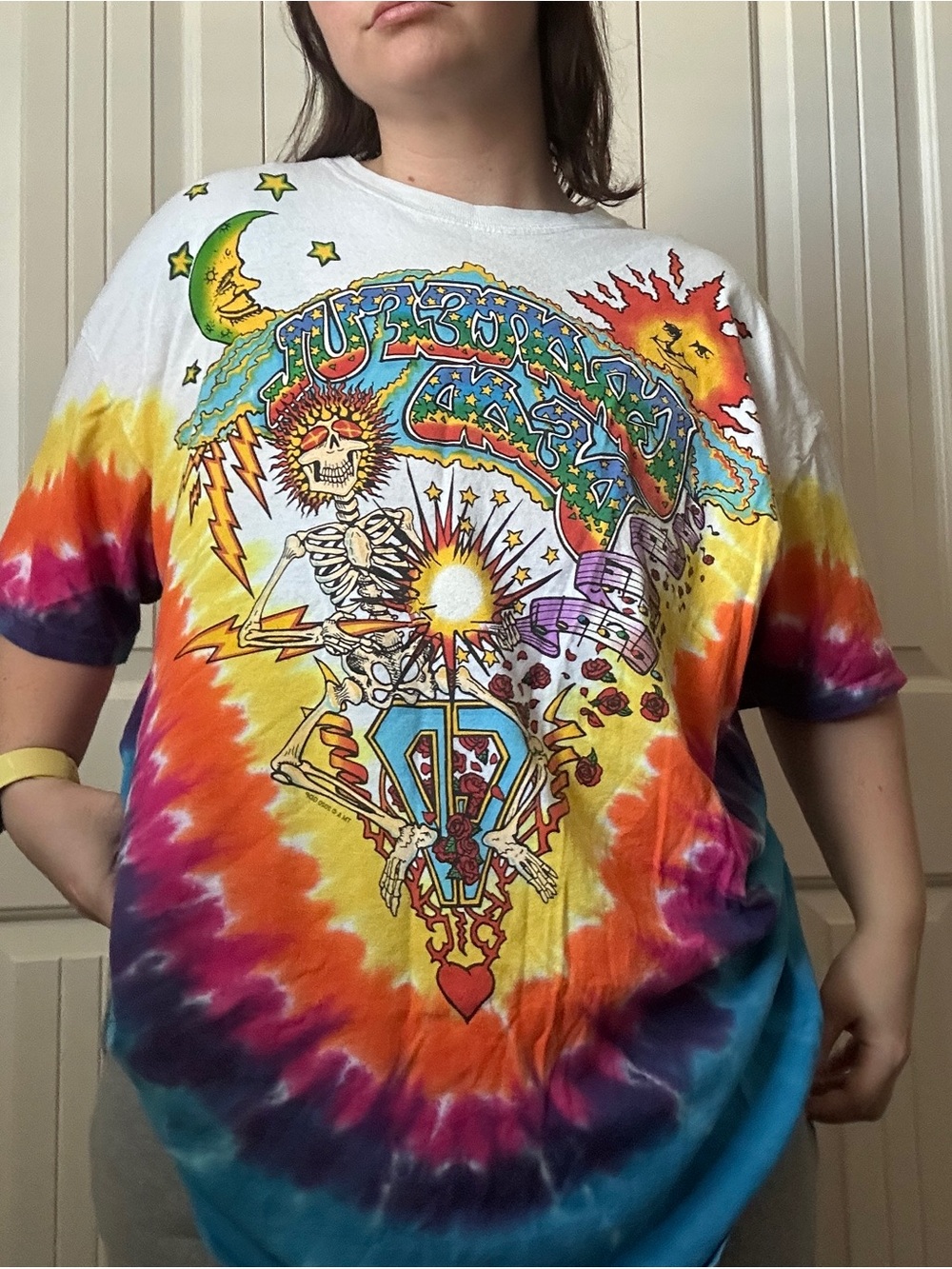 Grateful Dead Tie-Dye Graphic Tee Liquid Blue Size XXL